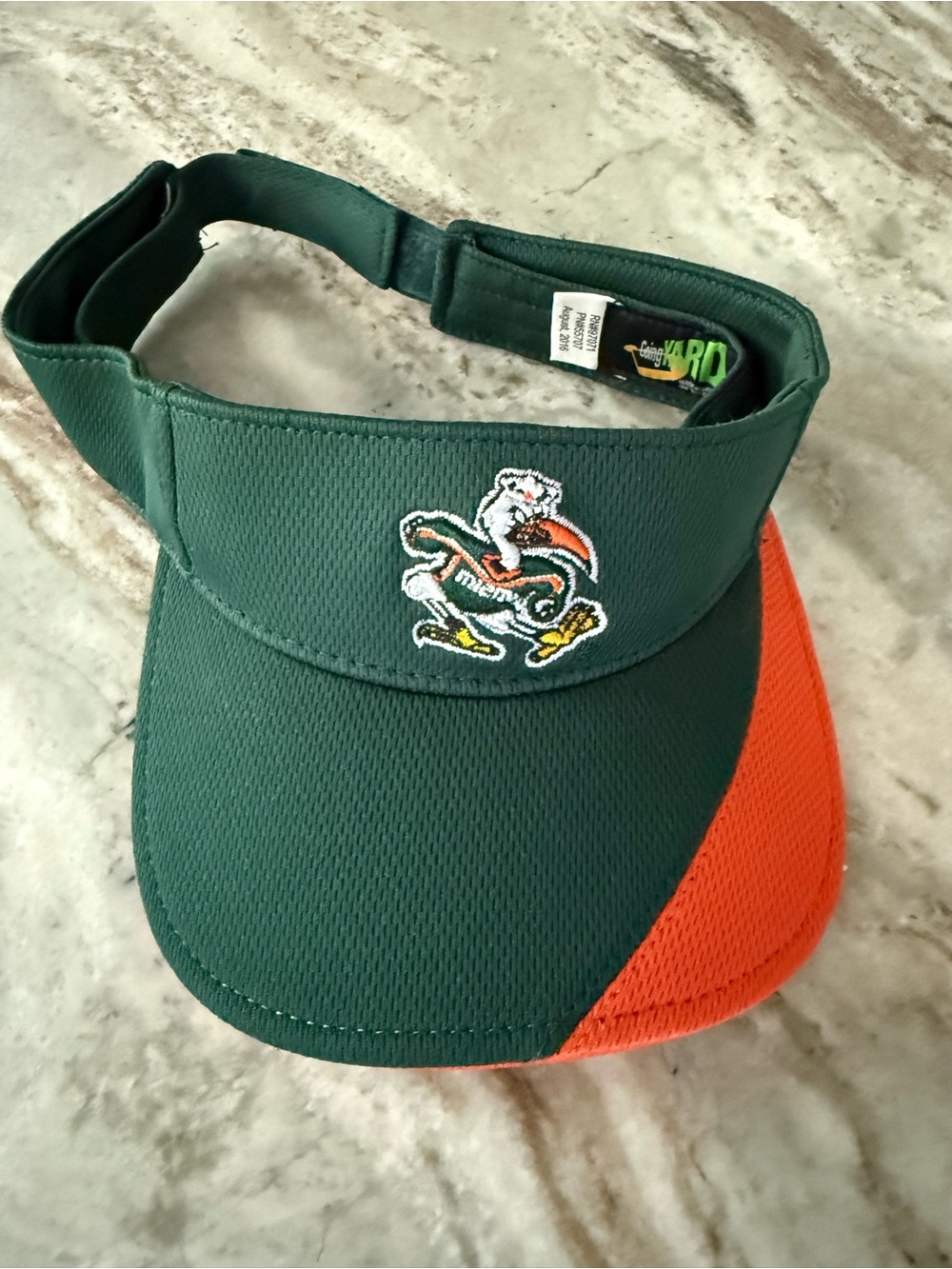 Miami Hurricanes unisex Green & Orange Visor  Like New